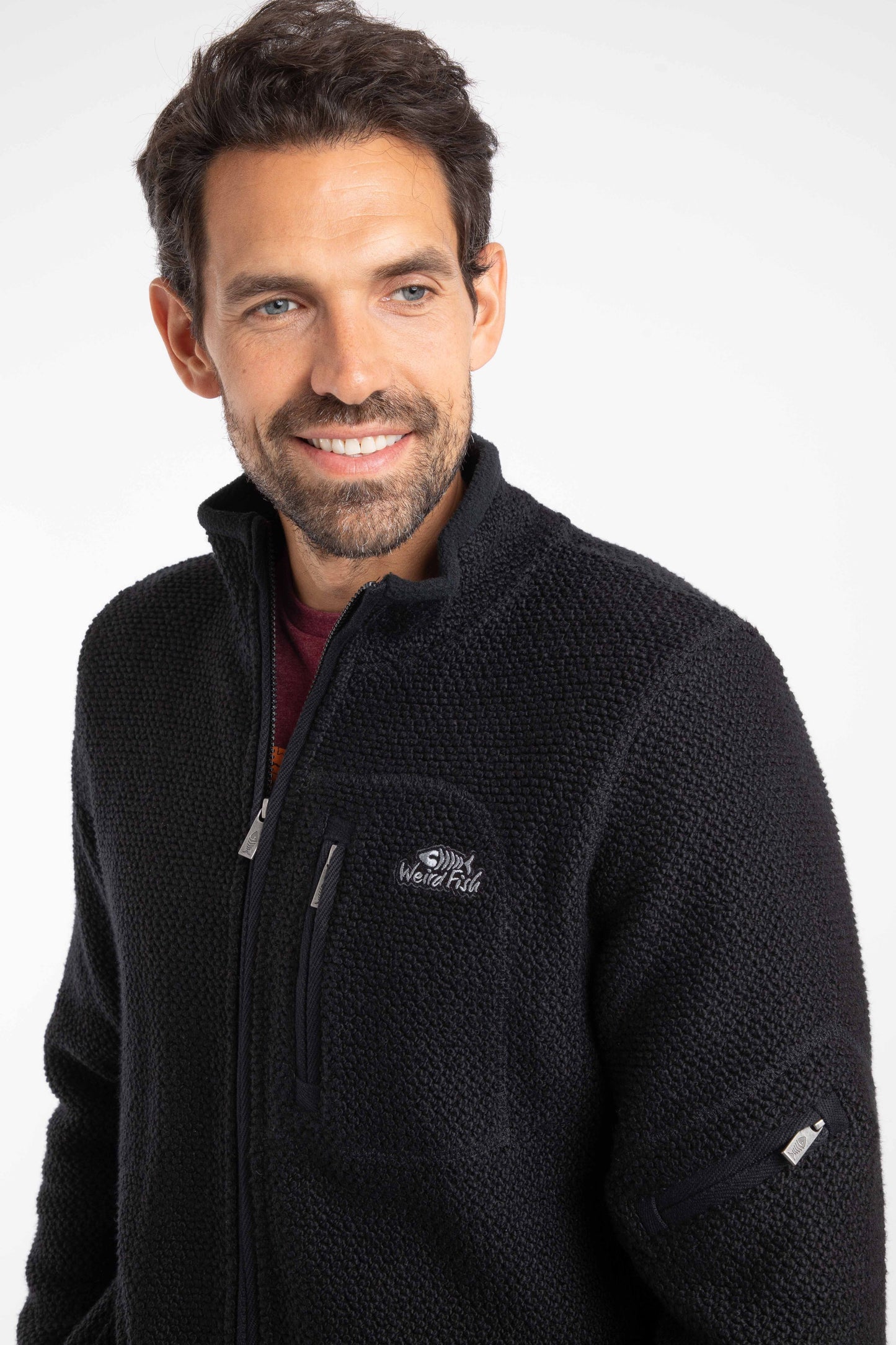 Weird Fish Berhan Full Zip Macaroni Black