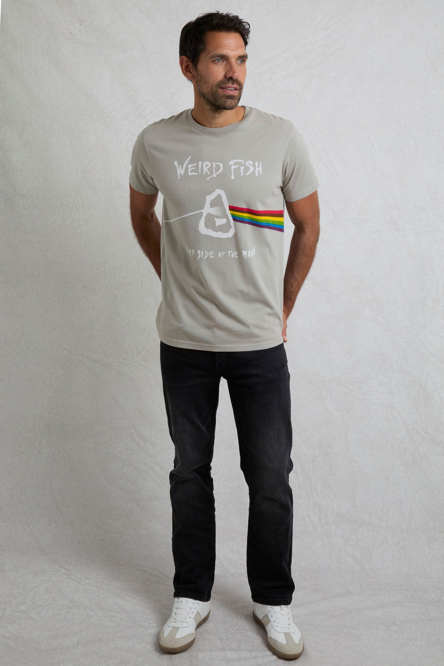 Weird Fish Carp Side Artist T-Shirt- Limestone