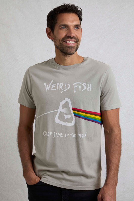 Weird Fish Carp Side Artist T-Shirt- Limestone