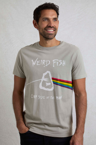 Weird Fish Carp Side Artist T-Shirt- Limestone