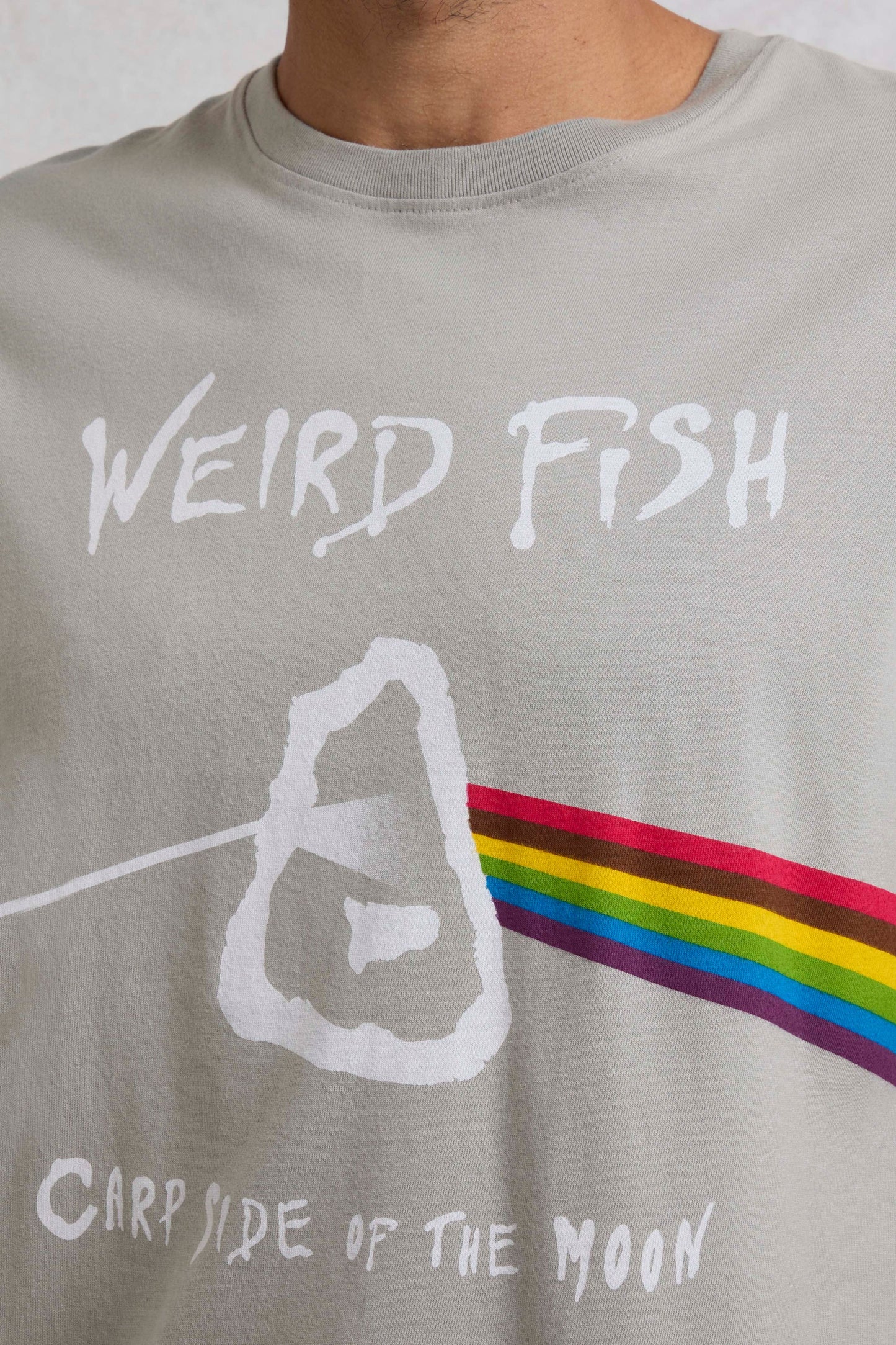Weird Fish Carp Side Artist T-Shirt- Limestone