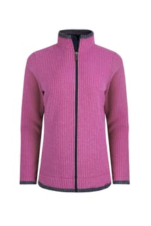Weird Fish Ariana Grid Fleece- Drk Raspberry