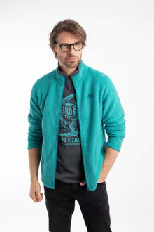 Weird Fish Shires Full Zip Grid Fleece Virdis