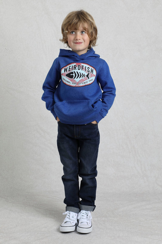 Weird Fish Kids Kelvin Kids Graphic Hoodie Cobalt