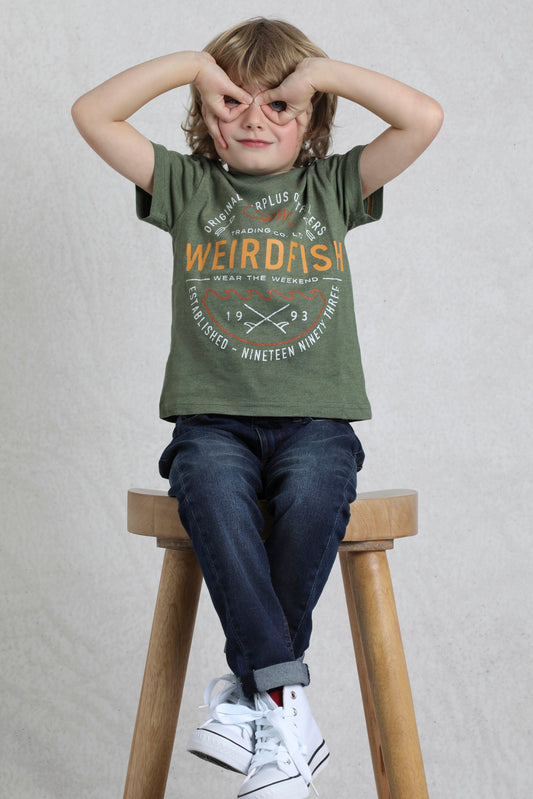Weird Fish Eco Graphic Tee-Army