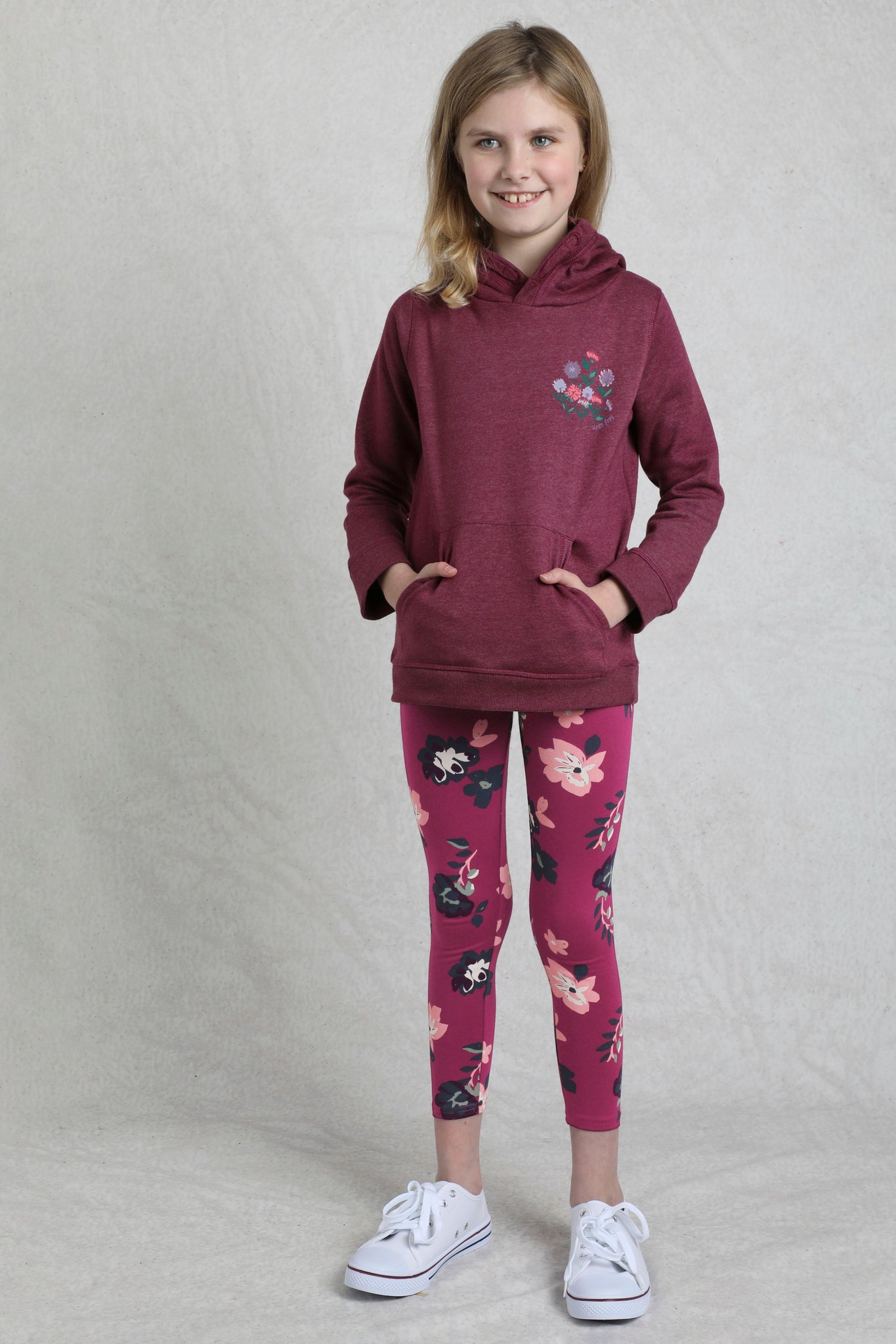 Weird Fish Kids Amber Girls Graphic Hoodie Boysenberry