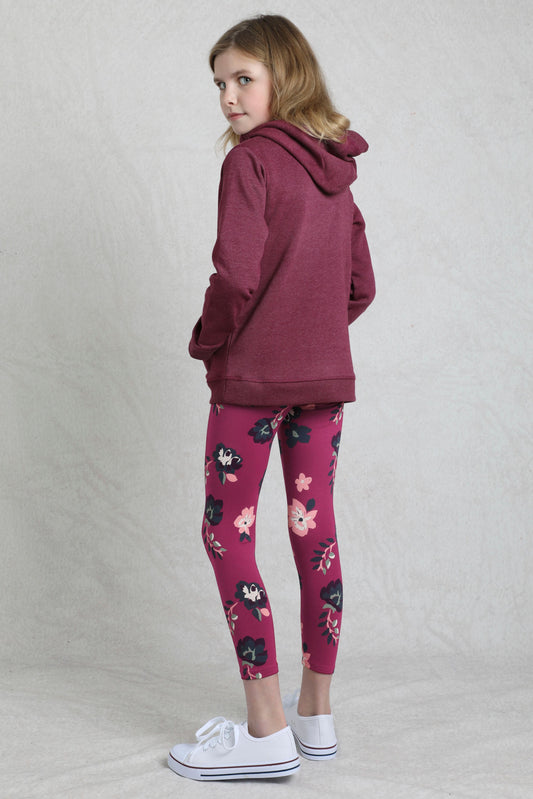 Weird Fish Kids Amber Girls Graphic Hoodie Boysenberry