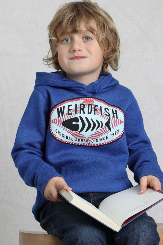 Weird Fish Kids Kelvin Kids Graphic Hoodie Cobalt