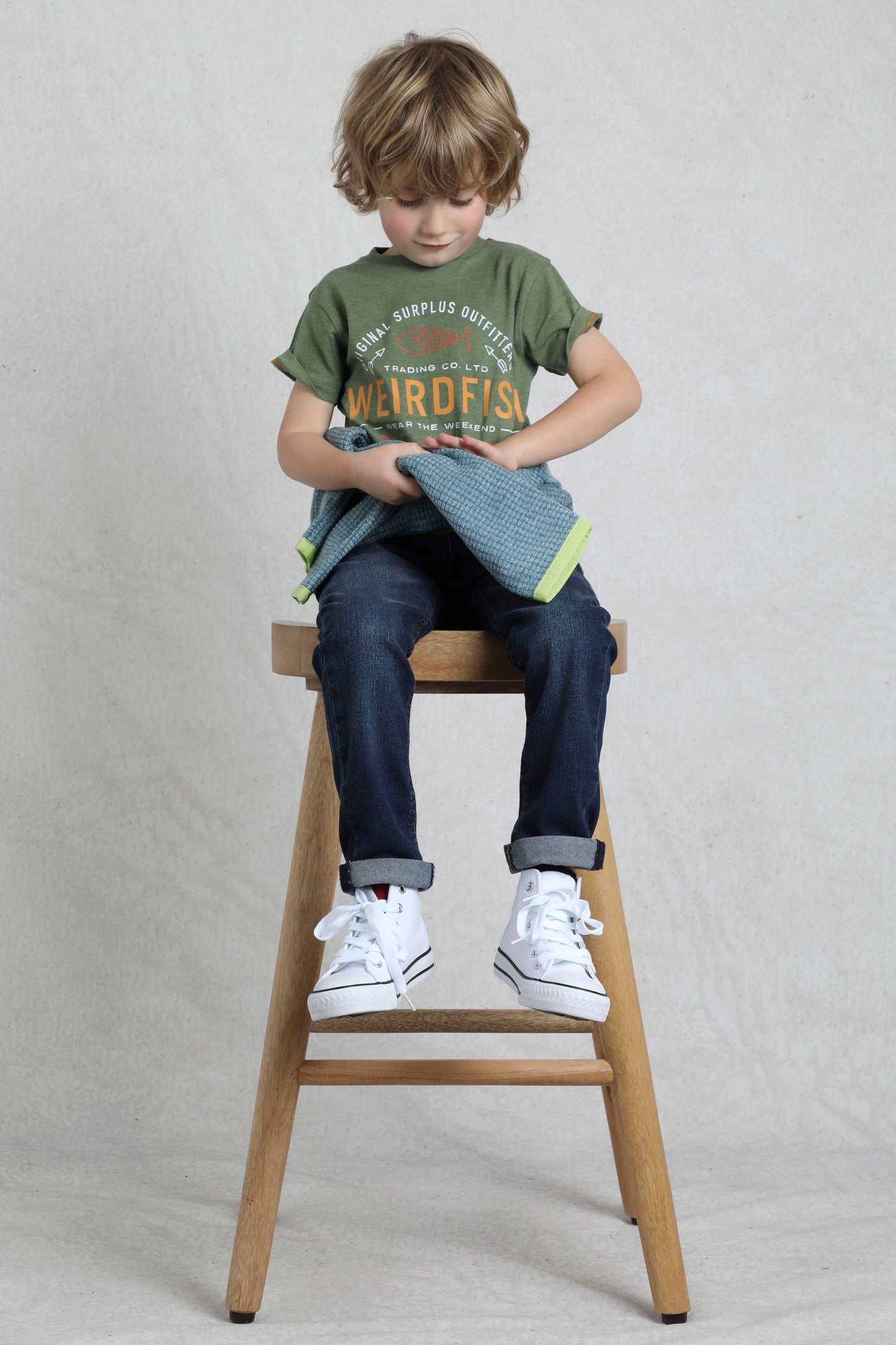 Weird Fish Eco Graphic Tee-Army