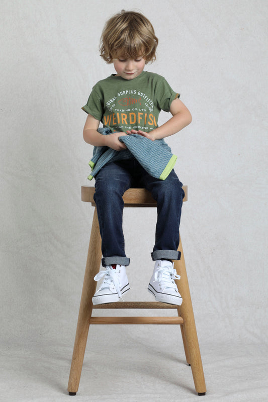 Weird Fish Eco Graphic Tee-Army