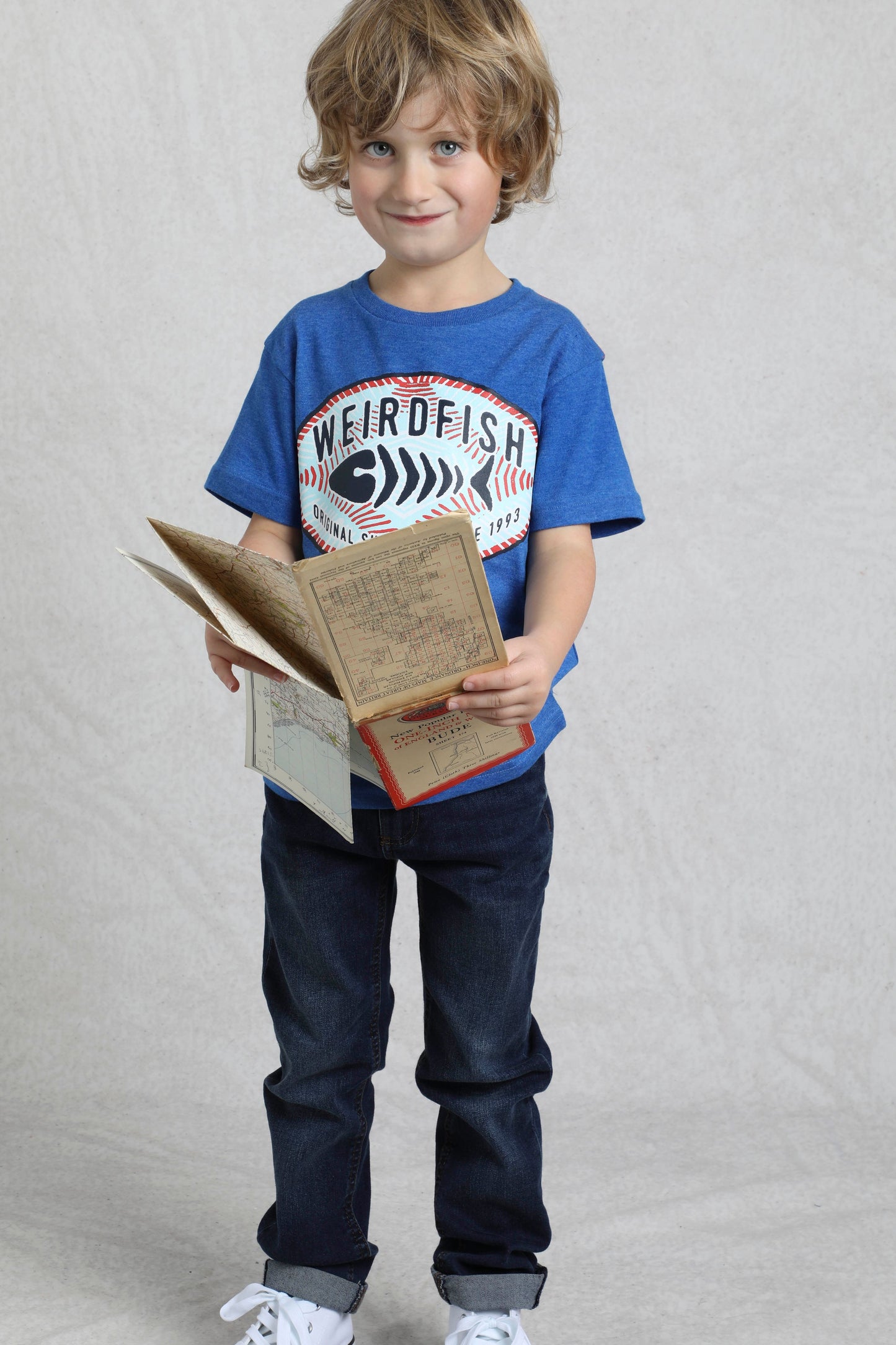 Weird Fish Surf Co Kids Eco Graphic T-Shirt Cobalt