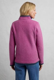 Weird Fish Ariana Grid Fleece- Drk Raspberry