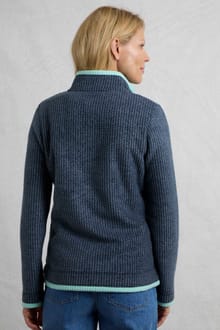 Weird Fish Ariana Grid Fleece- Rich Navy