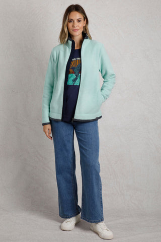 Weird Fish Ariana Grid Fleece- SeaSpray