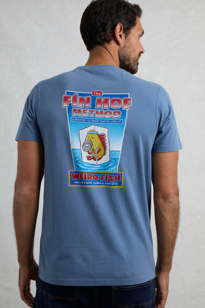 Weird Fish Fin Hof Artist T-Shirt- MidBlue