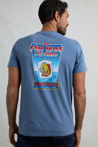 Weird Fish Fin Hof Artist T-Shirt- MidBlue