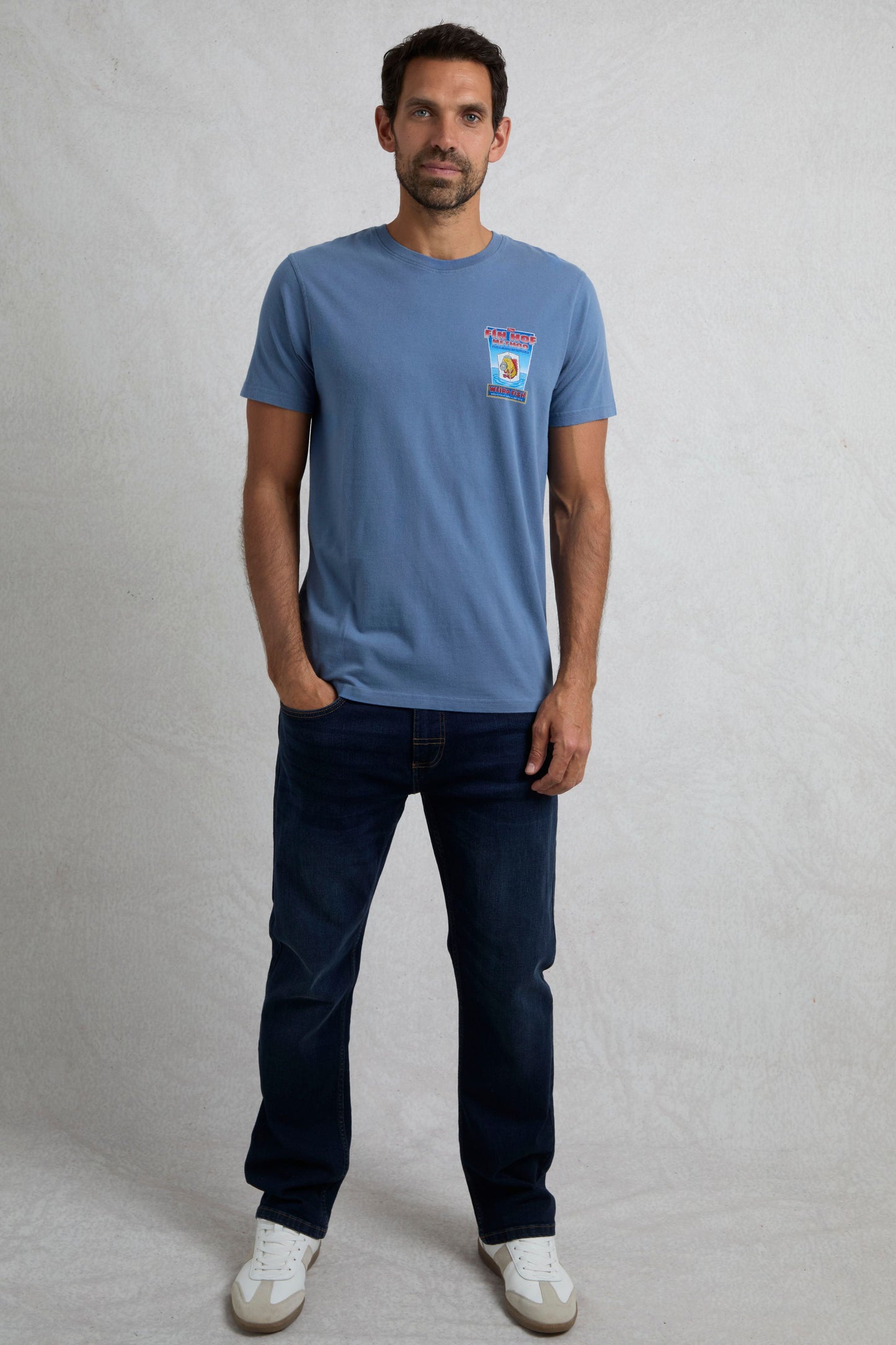 Weird Fish Fin Hof Artist T-Shirt- MidBlue