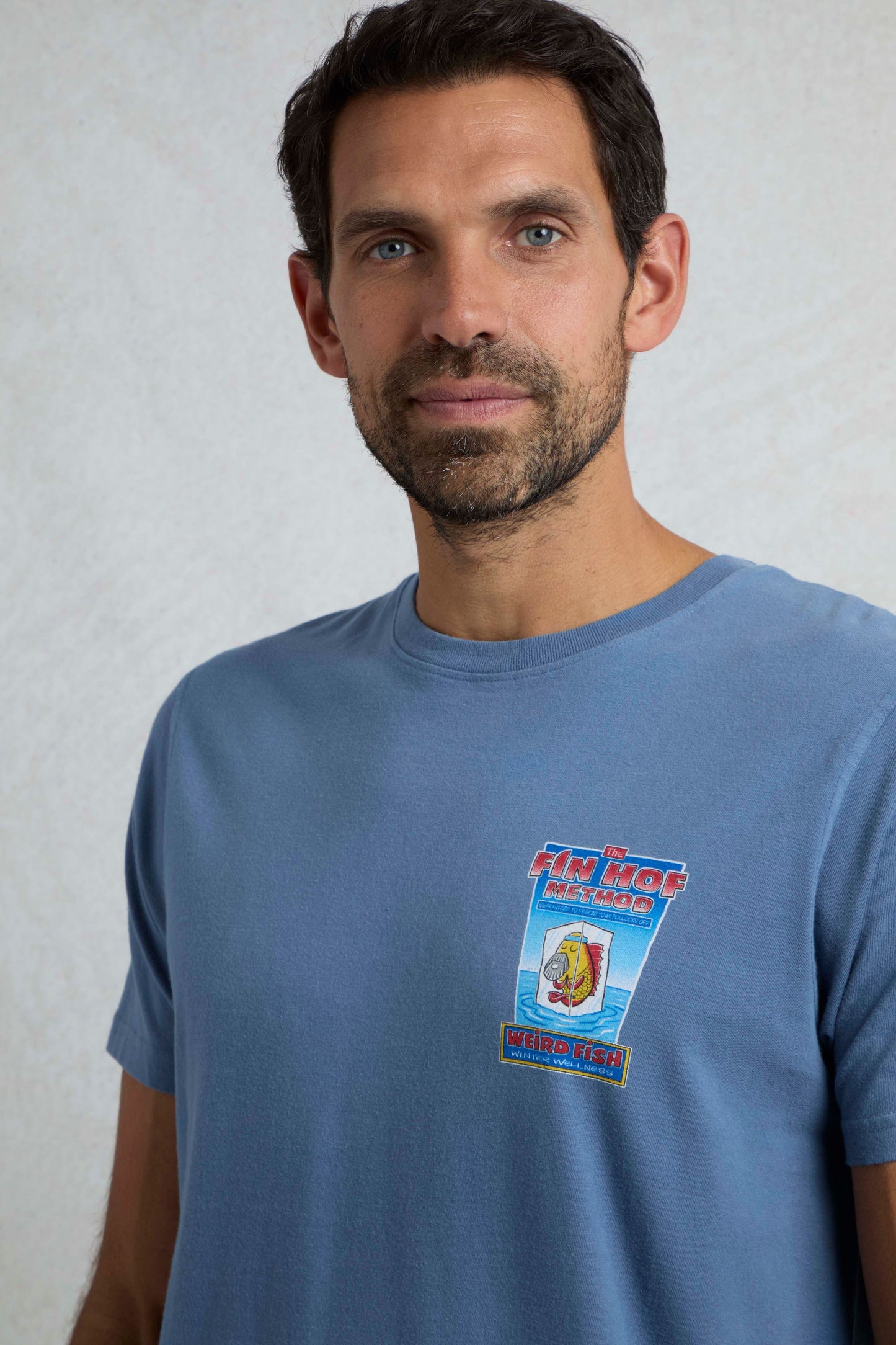 Weird Fish Fin Hof Artist T-Shirt- MidBlue