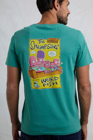 Weird Fish Shrimpsons Artist T-Shirt- Viridis