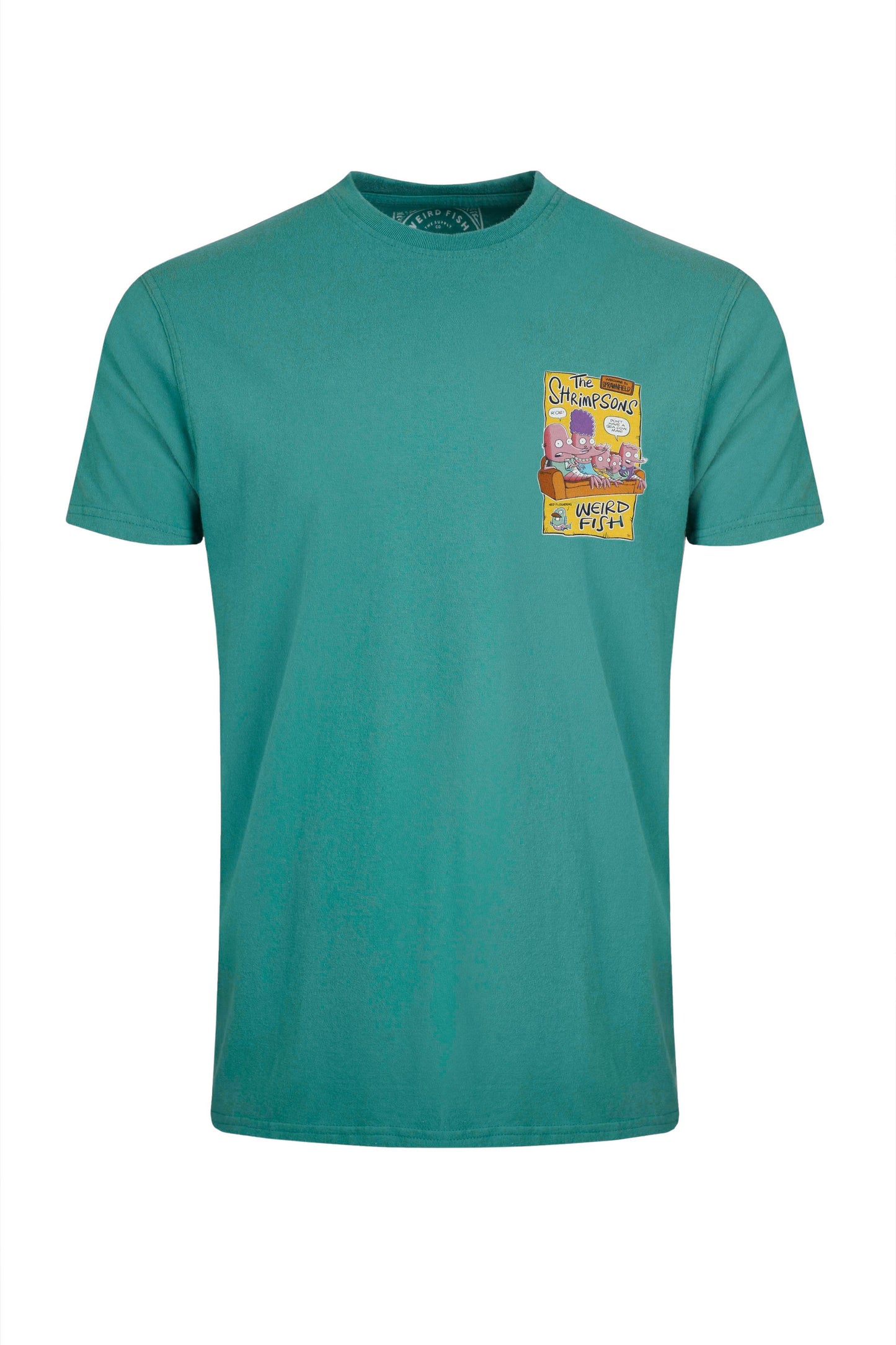Weird Fish The Shrimpsons Artist T-Shirt Teal