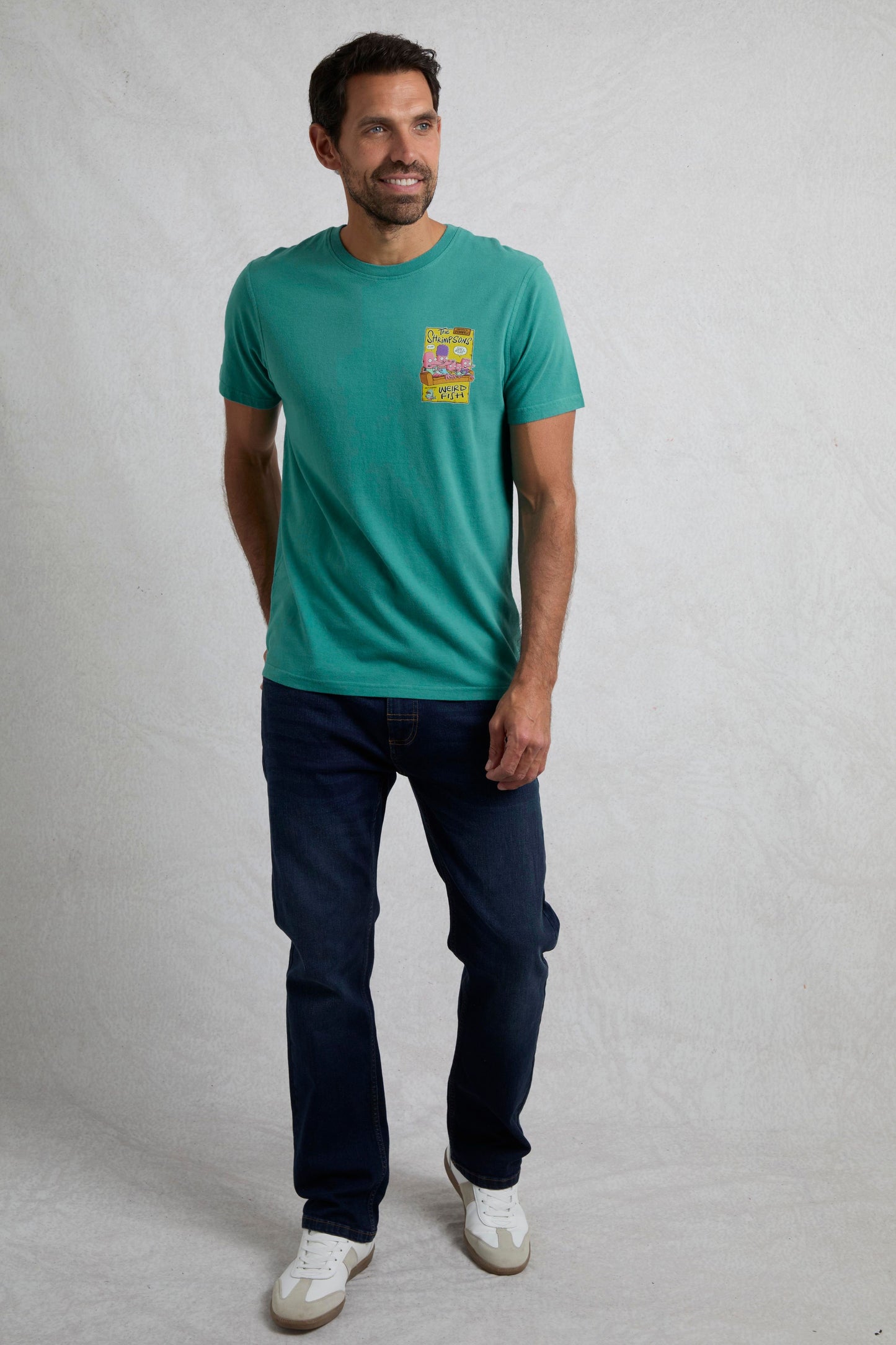 Weird Fish The Shrimpsons Artist T-Shirt Teal