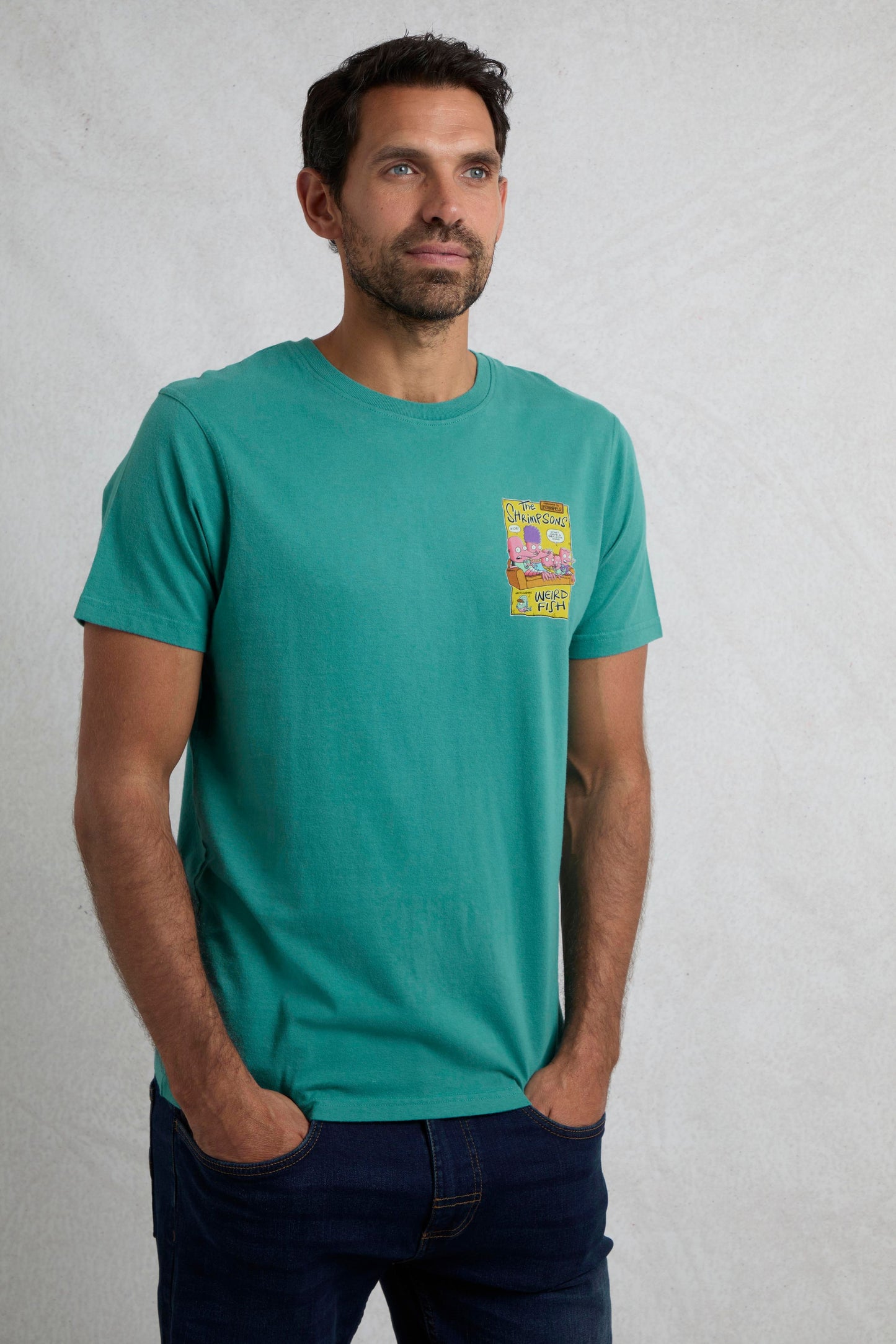 Weird Fish Shrimpsons Artist T-Shirt- Viridis