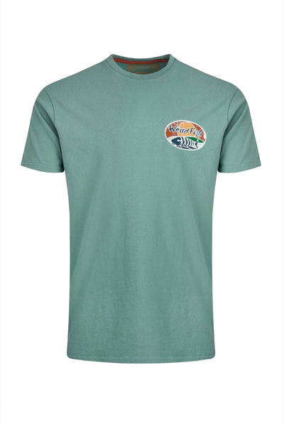 Weird Fish Land and Sea Back Print Graphic T-Shirt Blue