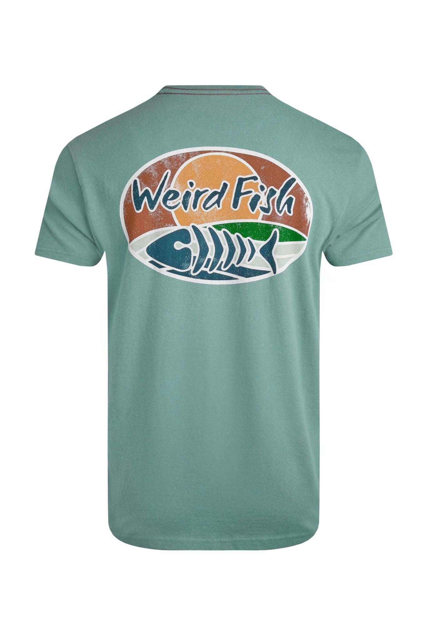 Weird Fish Land and Sea Back Print Graphic T-Shirt Blue