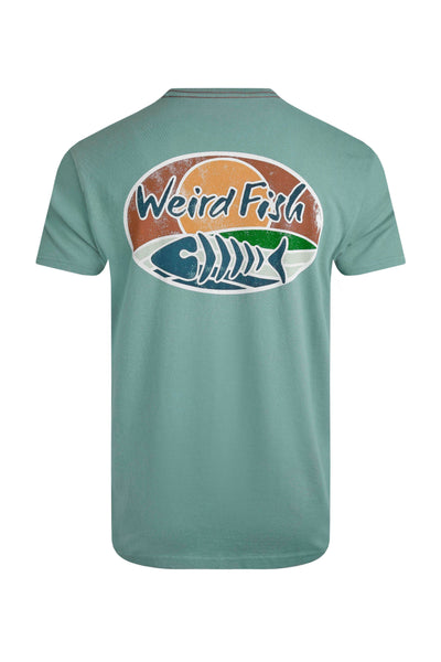 Weird Fish Land and Sea Back Print Graphic T-Shirt Blue