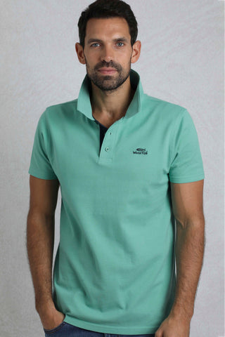 Miles Pique Polo Shirt - Aqua Marine