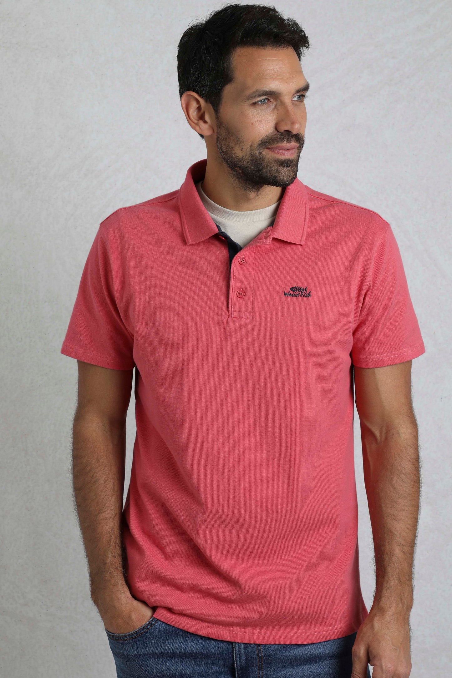 Miles Pique Polo Shirt - Dark Pink