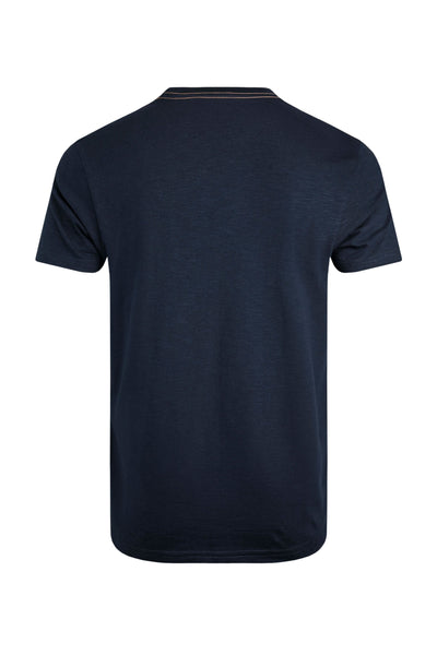 Weird Fish Foothills Organic Cotton Front Print T-Shirt Navy