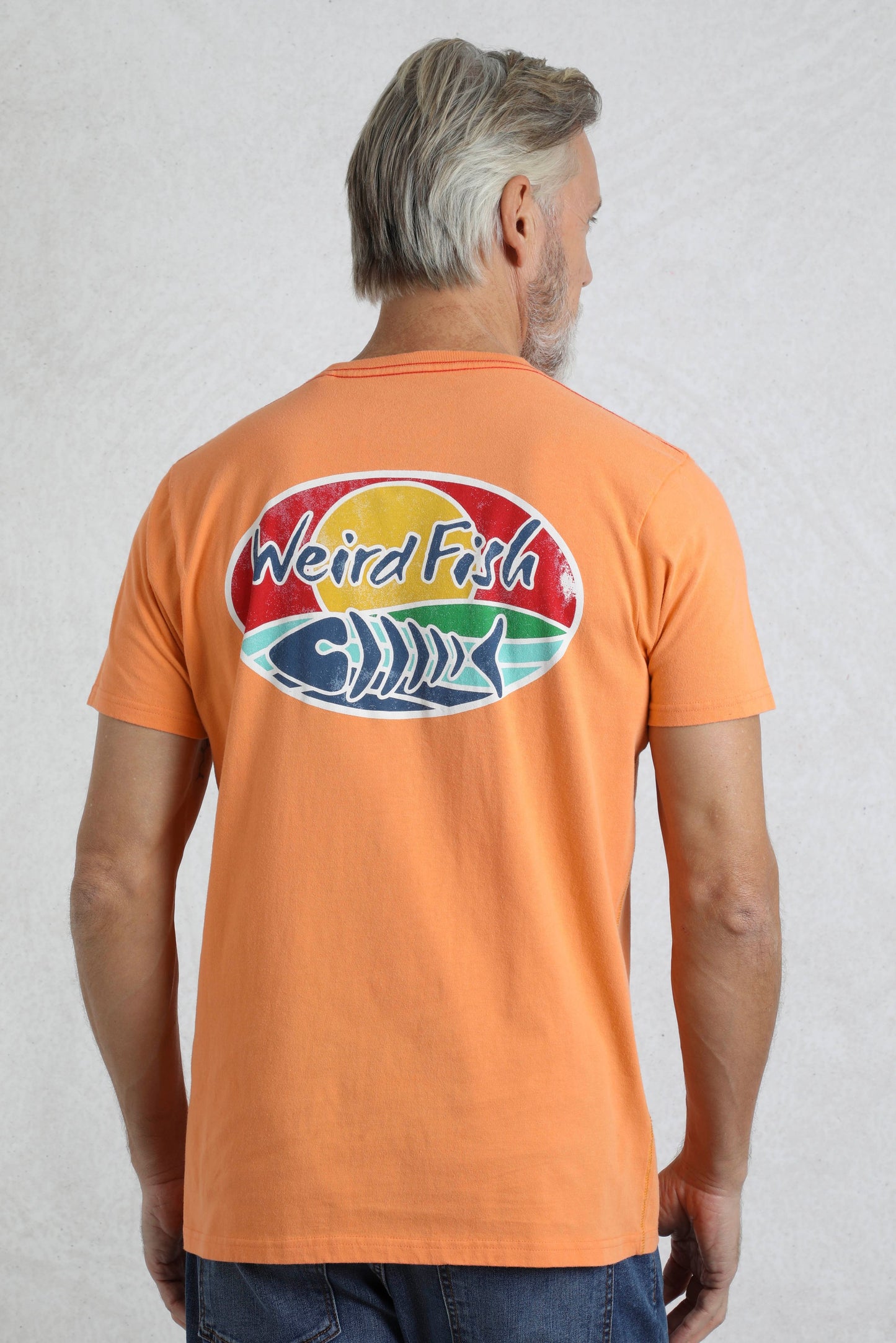 Weird Fish Land and Sea Back Print Graphic T-Shirt Pumpkin