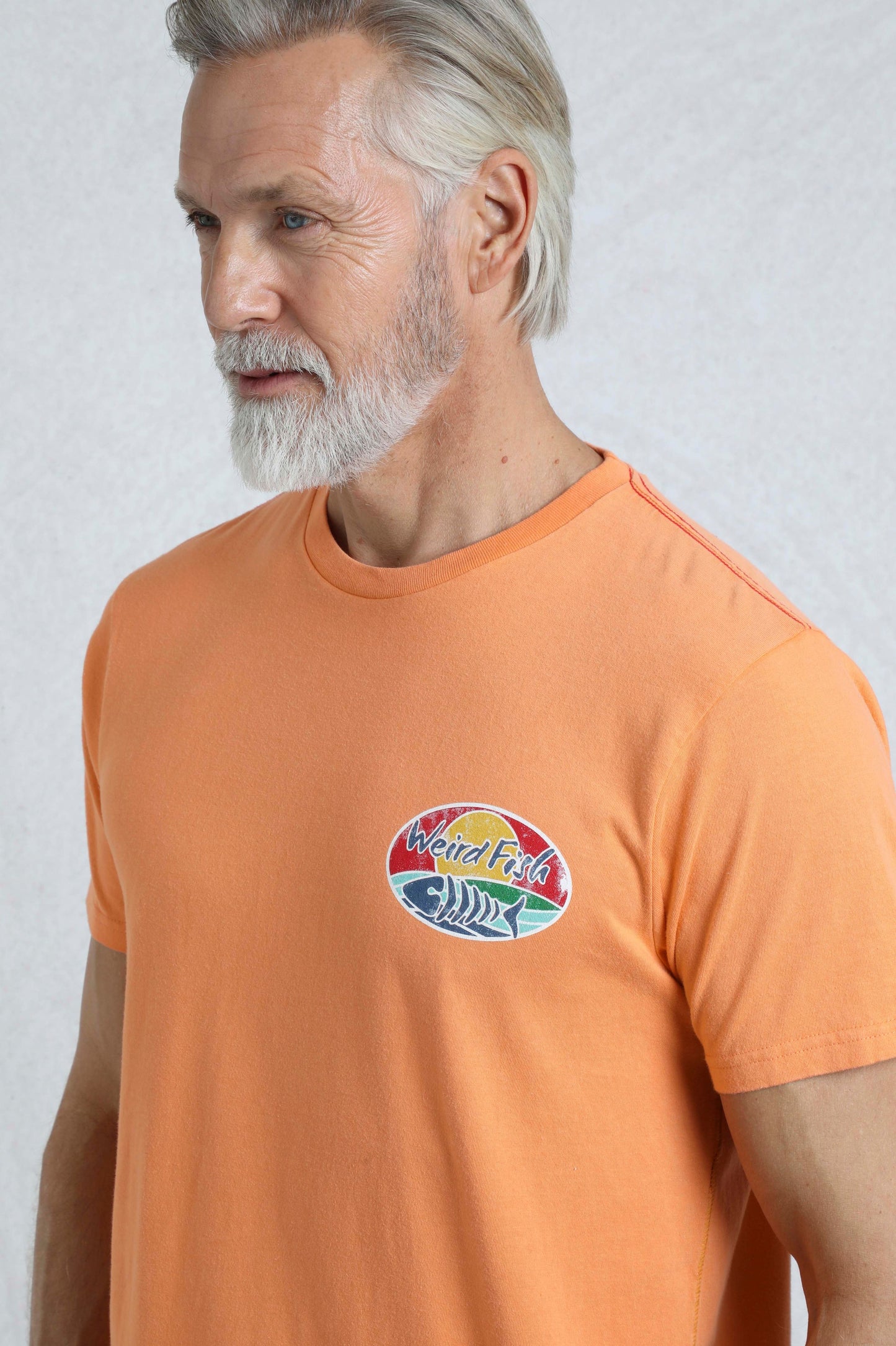 Weird Fish Land and Sea Back Print Graphic T-Shirt Pumpkin