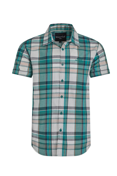 Weird Fish Judd Short Sleeve Check Shirt Ensign