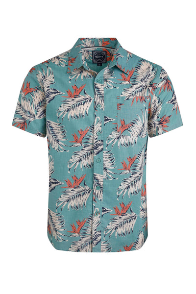 Weird Fish Faraway Organic Cotton Shirt Mineral Blue