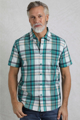 Weird Fish Judd Short Sleeve Check Shirt Ensign