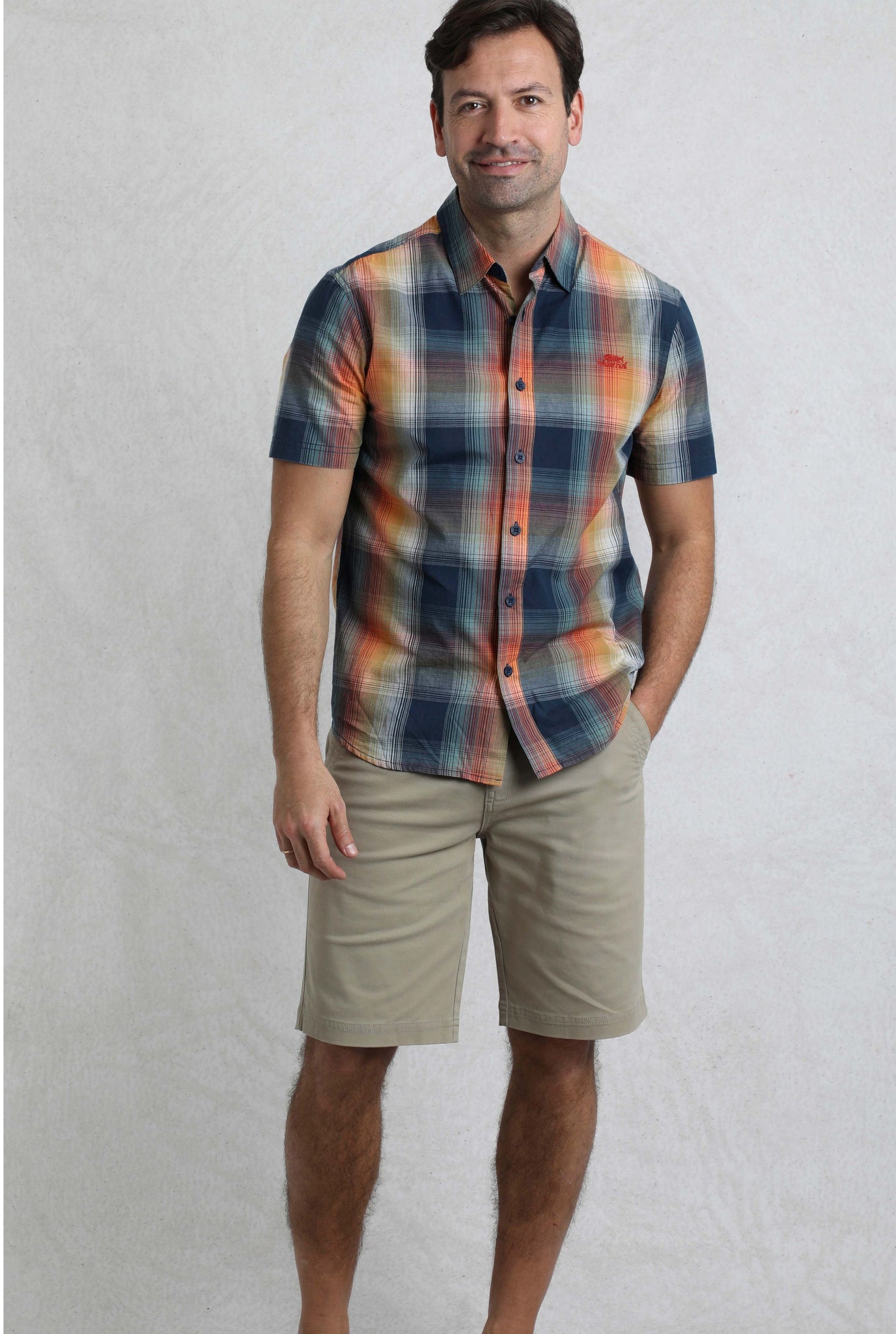 Weird Fish Judd Short Sleeve Check Shirt Ensign