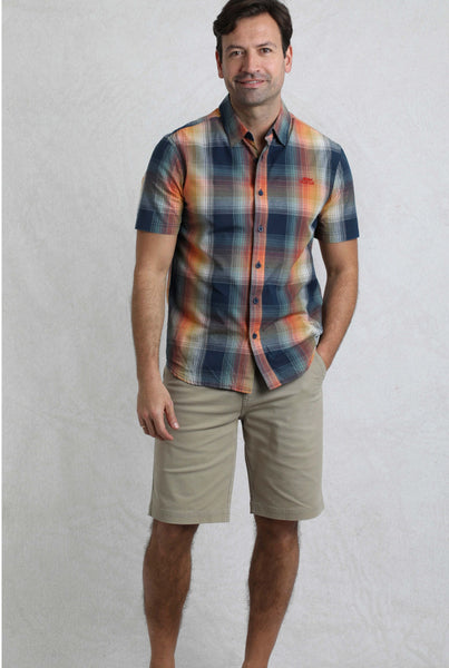 Weird Fish Judd Short Sleeve Check Shirt White