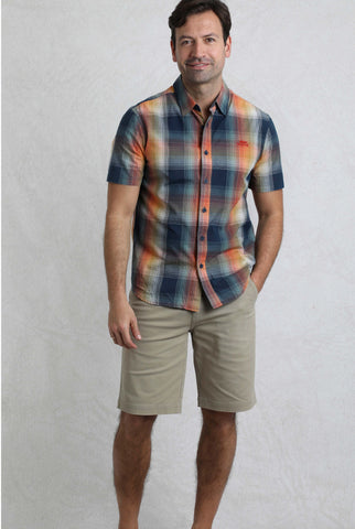 Weird Fish Judd Short Sleeve Check Shirt White
