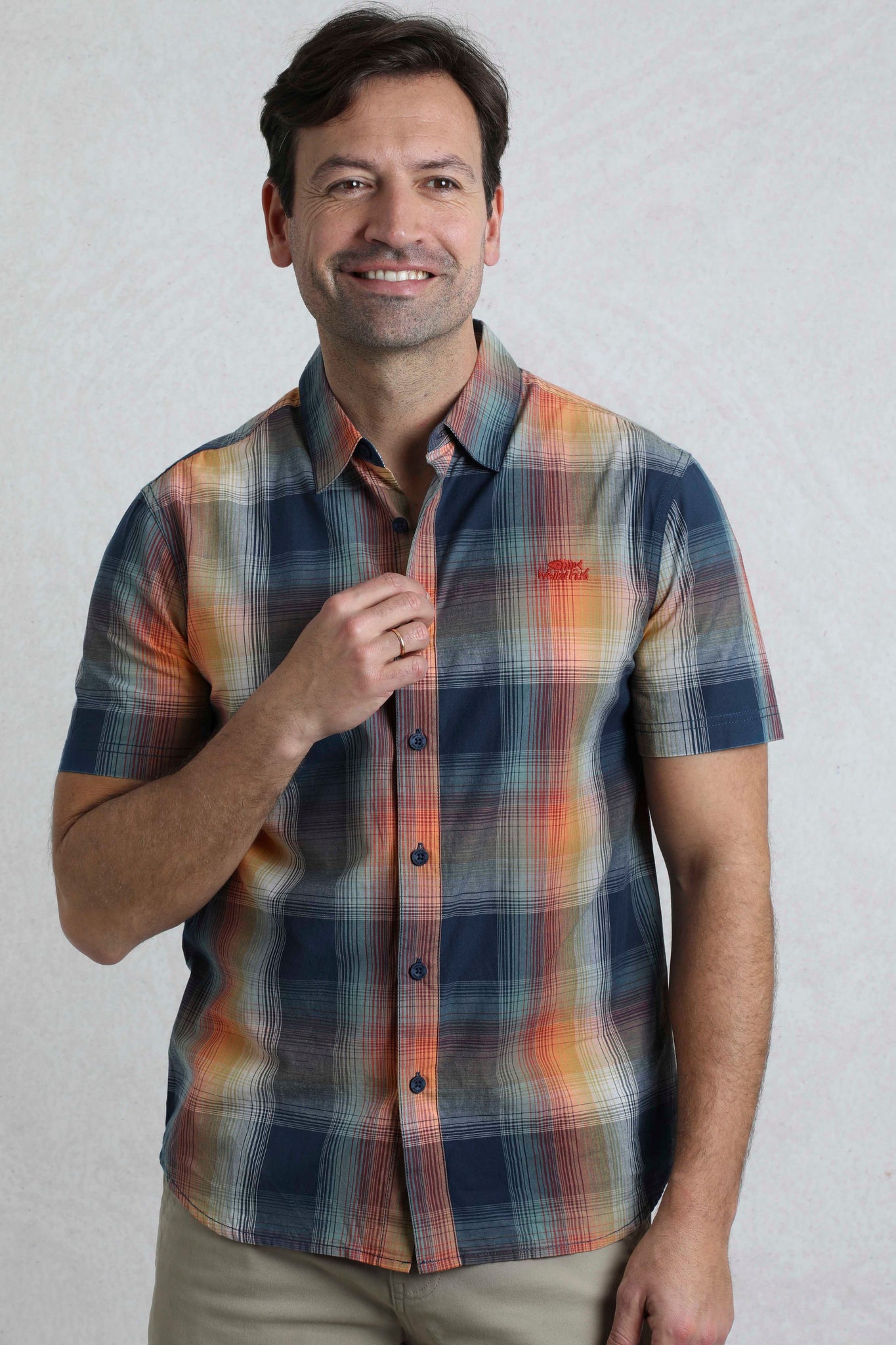 Weird Fish Judd Short Sleeve Check Shirt White