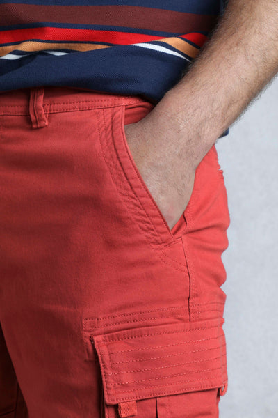 Weird Fish Rigney Cargo Shorts Paprika