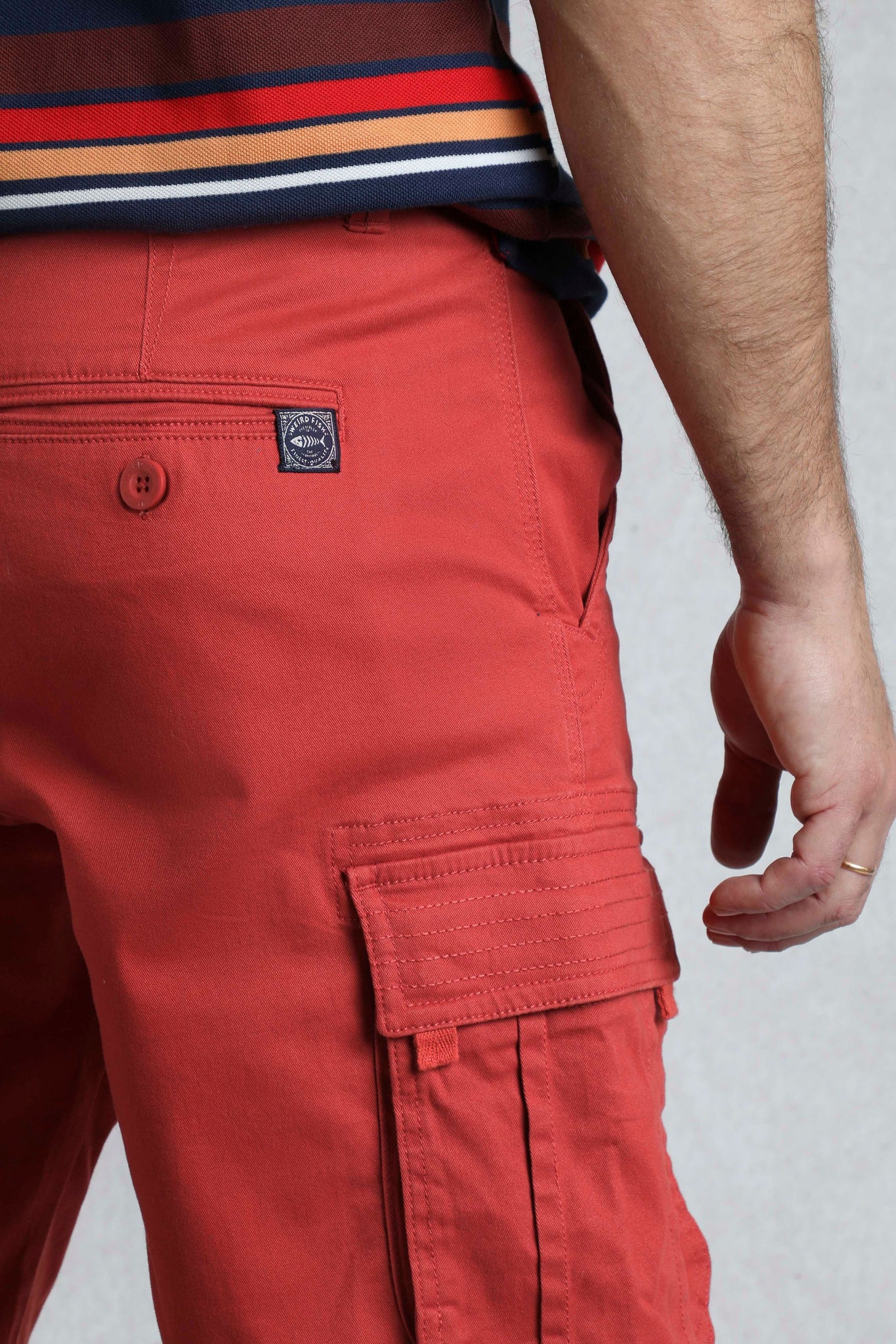 Weird Fish Rigney Cargo Shorts Paprika