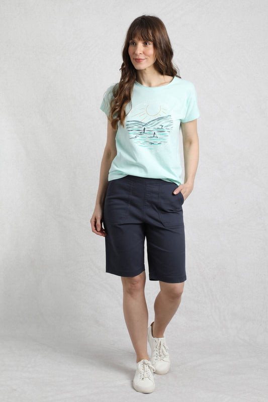 Weird Fish Kinnie Flat Front Shorts Navy