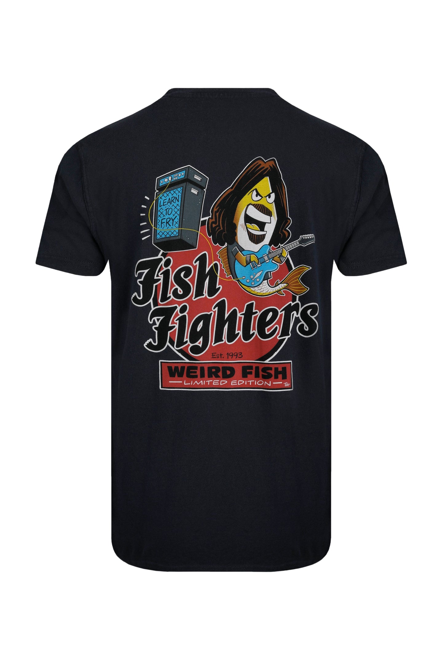 Weird Fish Fish Fighters Artist T-Shirt- Navy
