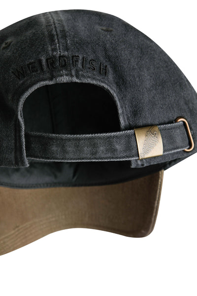 Weird Fish Westbury Colour Block Twill Cap Dark Grey
