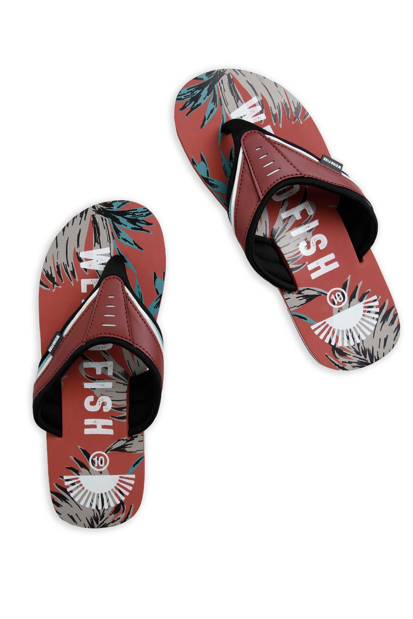 Weird Fish Lexington Printed Flip Flops Paprika