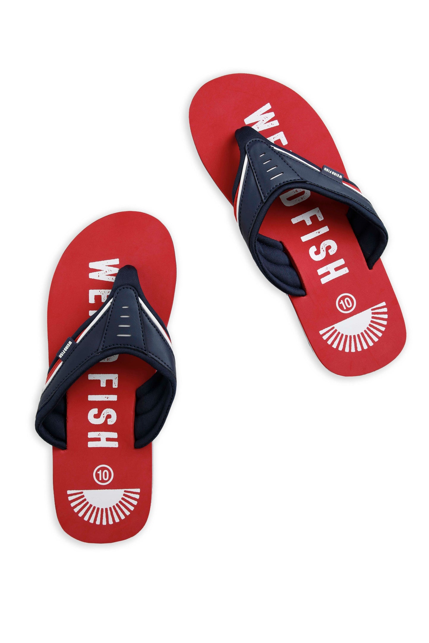 Weird Fish Columbia Branded Flip Flops Retro Red