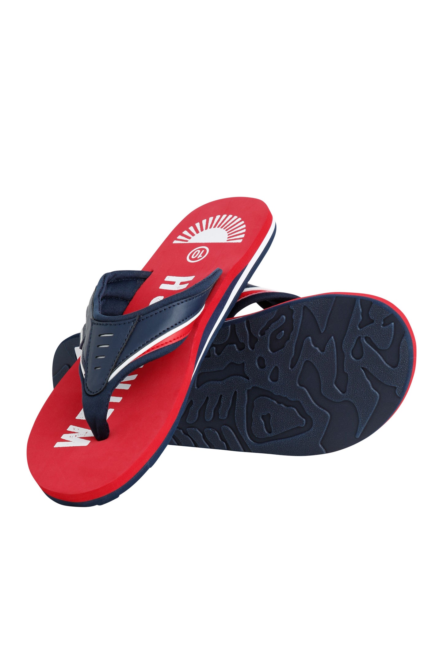 Weird Fish Columbia Branded Flip Flops Retro Red
