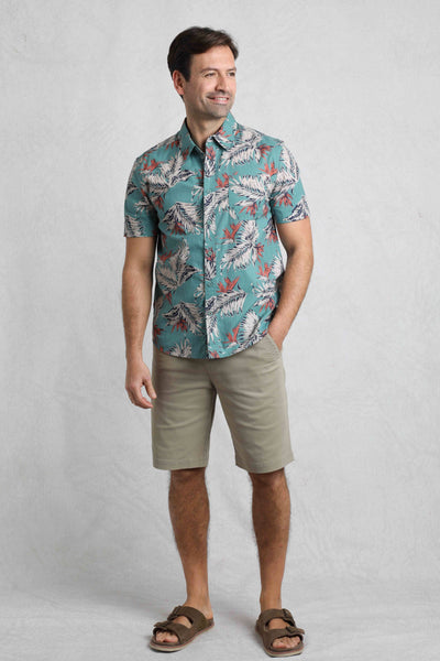 Weird Fish Faraway Organic Cotton Shirt Mineral Blue